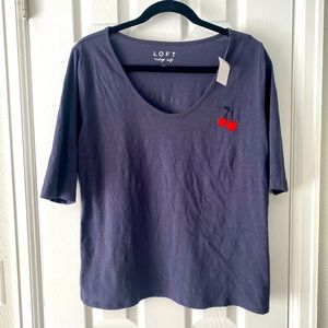 LOFT cherries half sleeve shirt size L